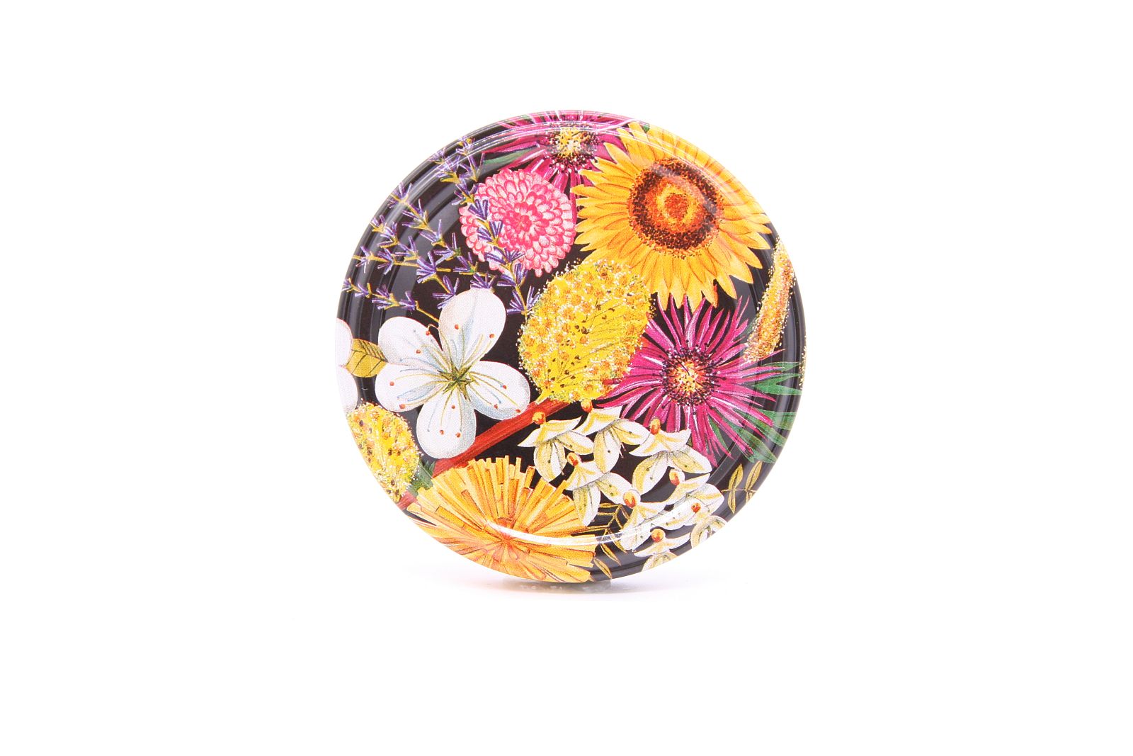 Blumendekor gelb TO-Verschluss  Ø 82 mm