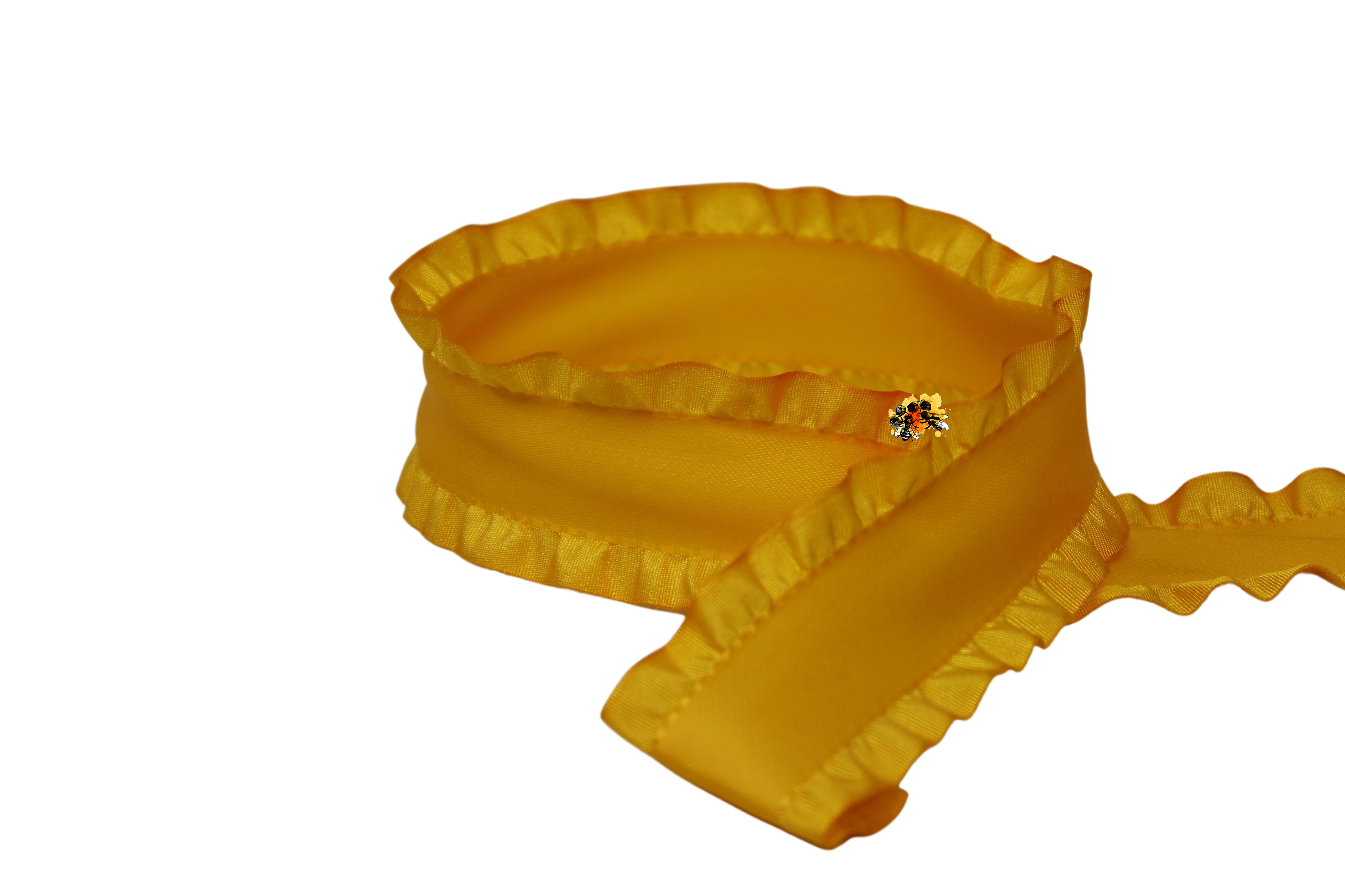 Geschenkband Rüschen gelb