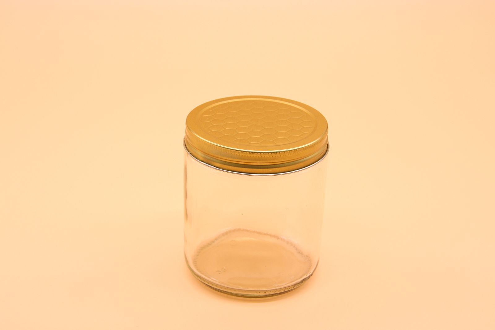 Glas mit Deckel "Wabenmuster" 500g
