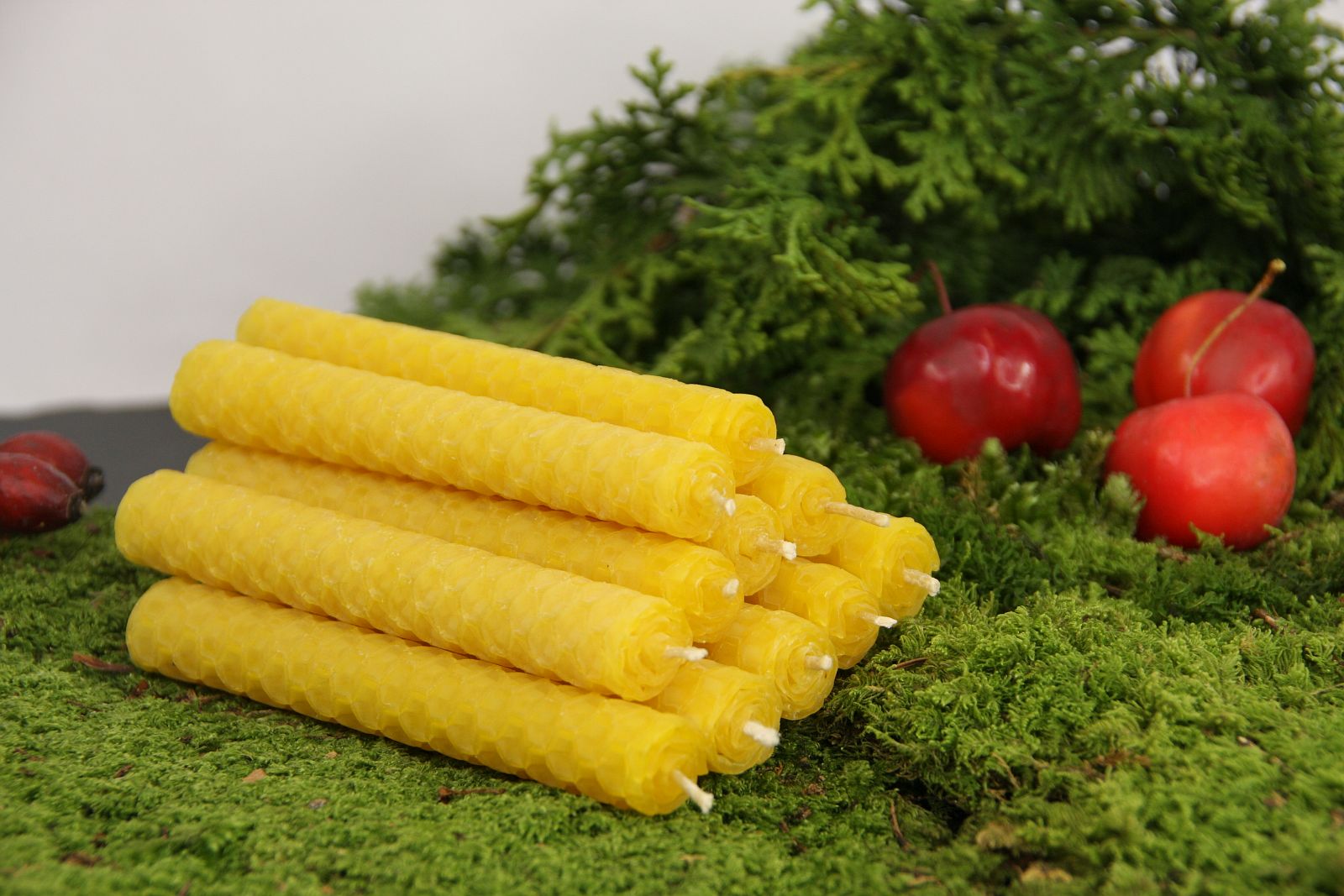 Baumkerzen handgedreht, 100% Bienenwachs