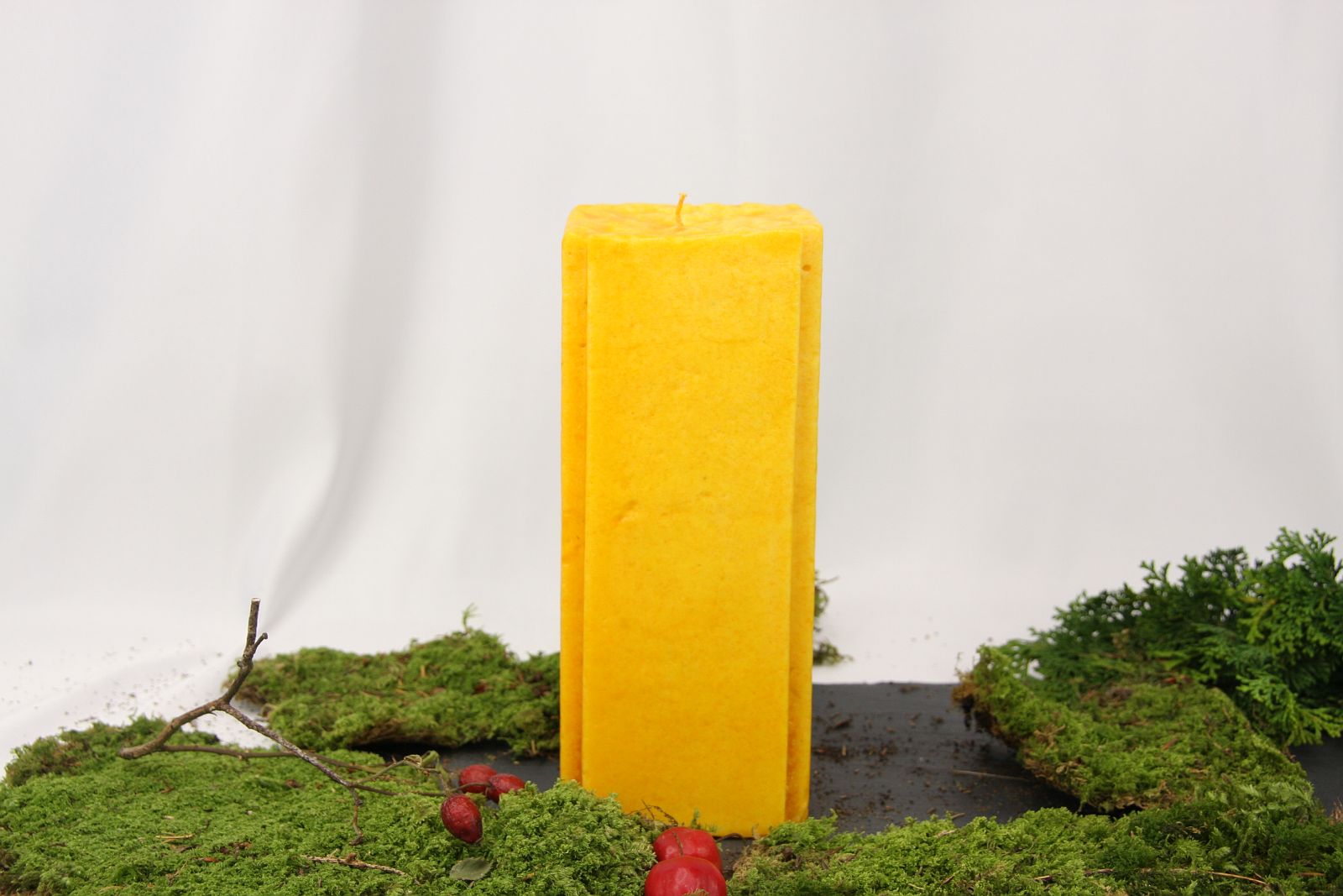Orangenduftkerze 9cm eckig intensiv