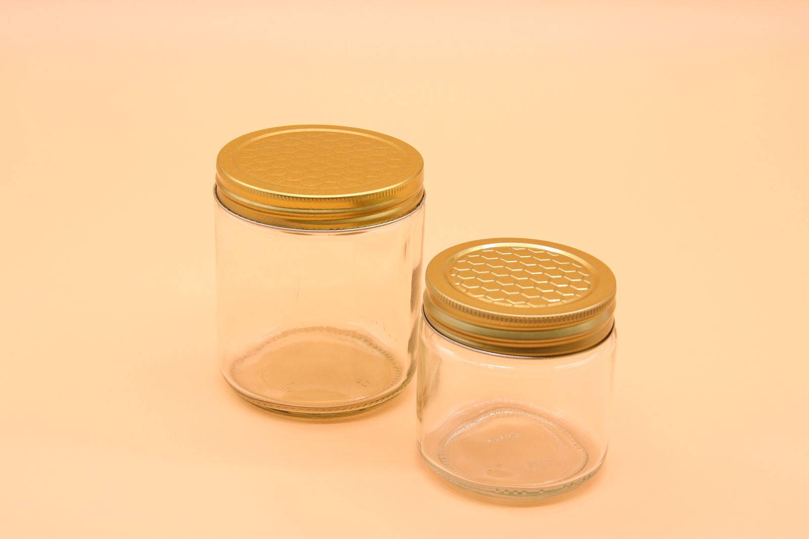 Glas mit Deckel "Wabenmuster" 500g