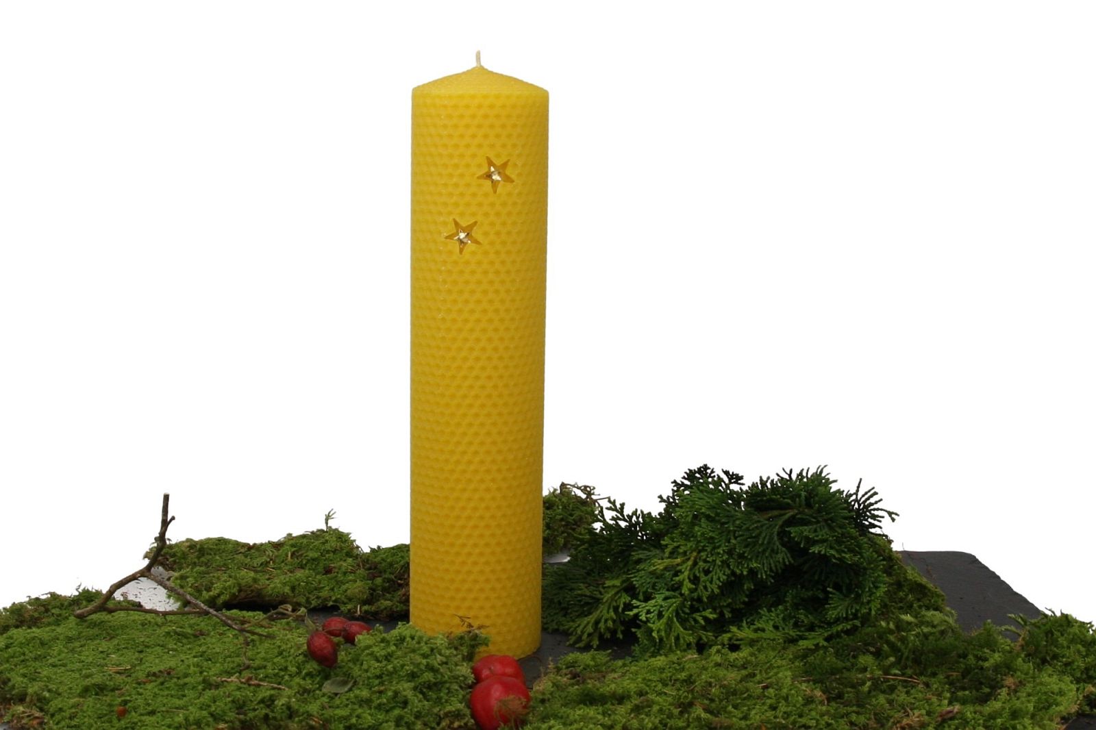 Stumpen Ø 7cm gedreht, Bienenwachkerze