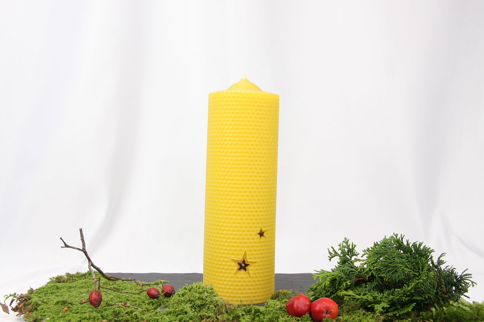 Stumpen Ø 9cm gedreht, Bienenwachskerze