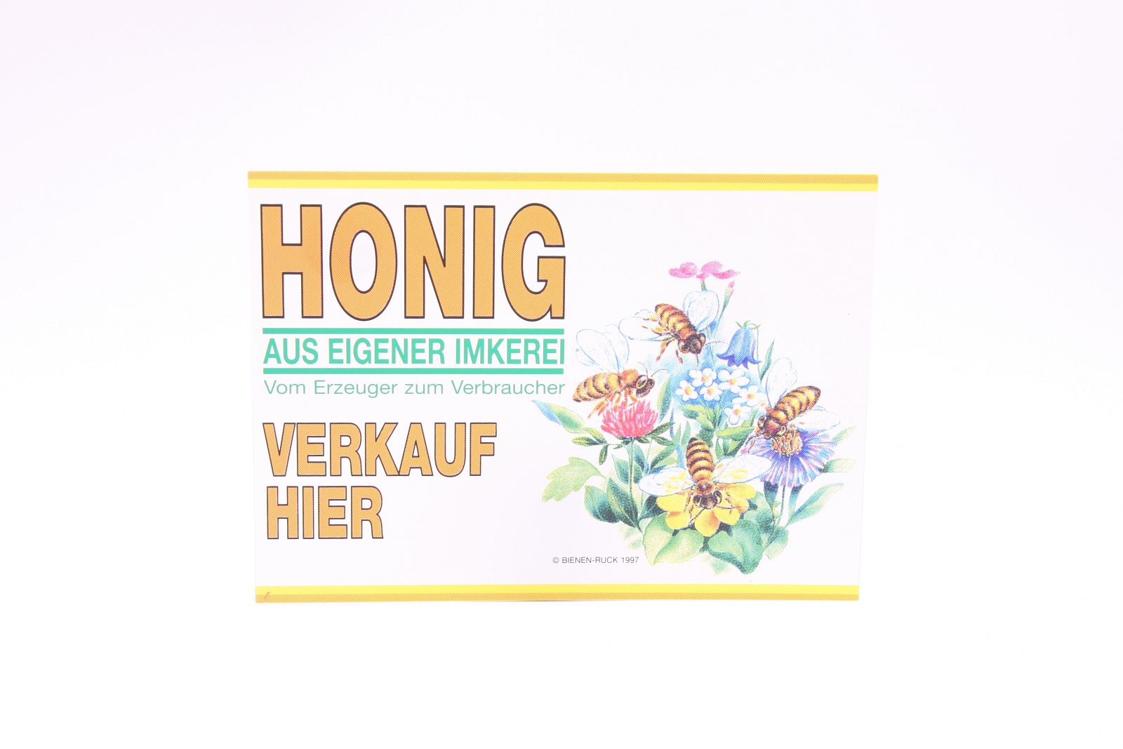 Honigwerbeschild  "Honig aus eigener Imkerei" bunt