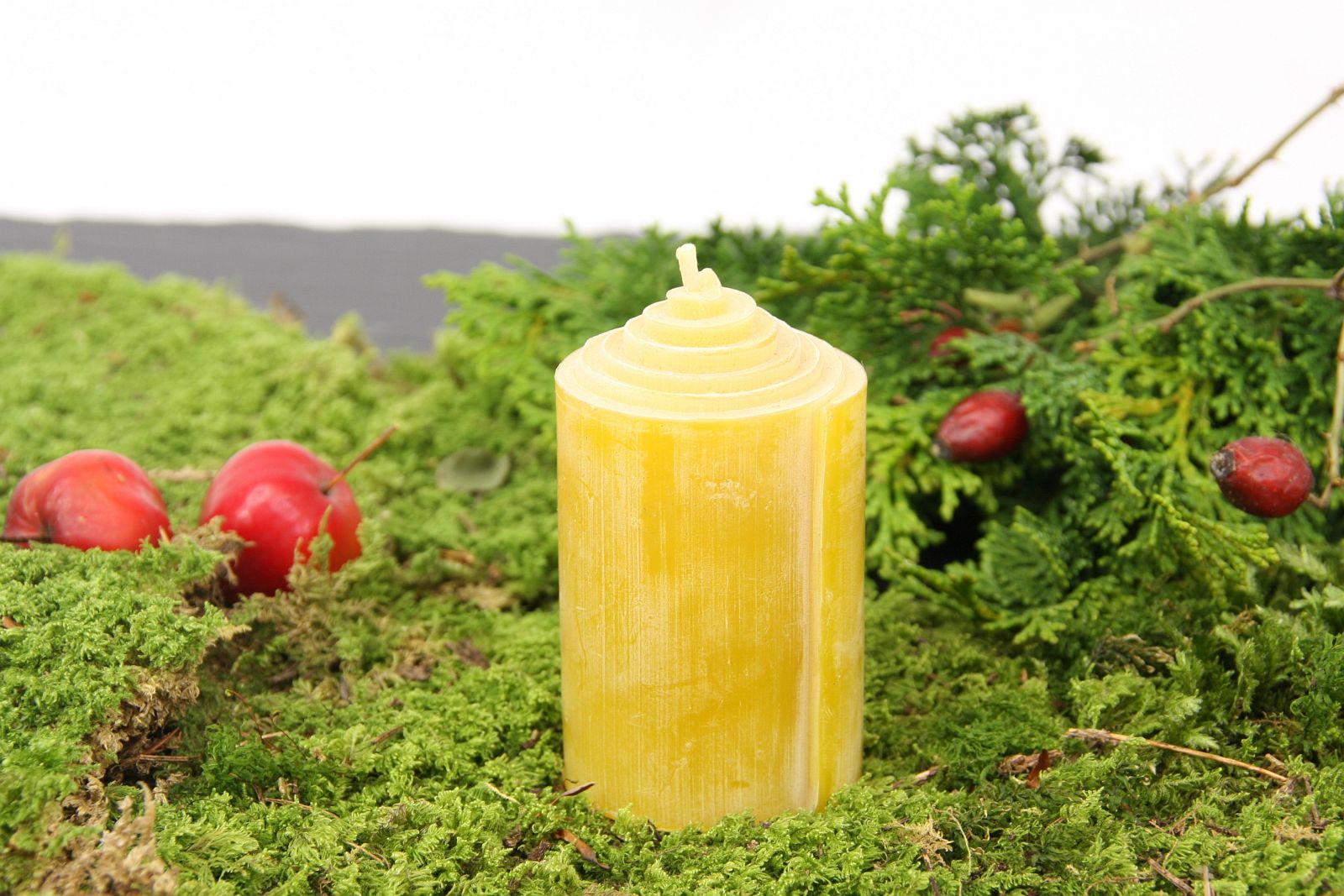 Stumpen Ø 5cm gegossen, Bienenwachskerze